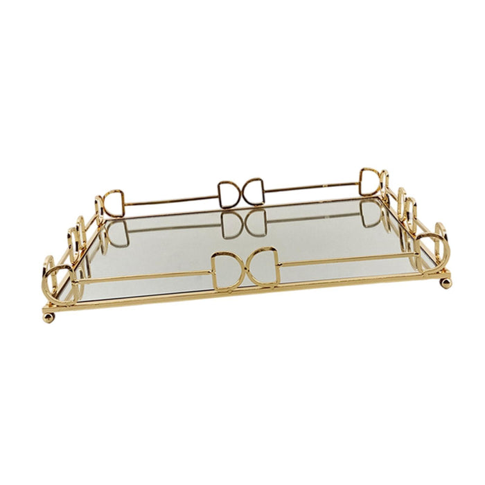 Mirror Tray Modern Cosmetic Vanity Serving Tray for Bedroom Cosmetics Toilet gold