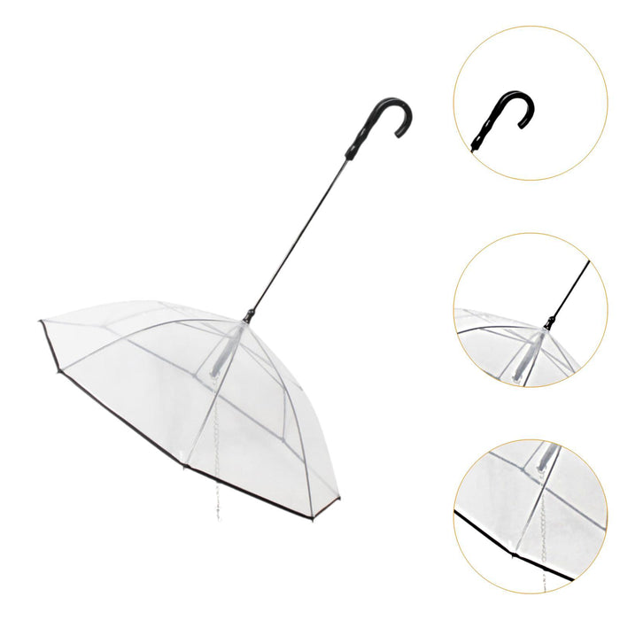 Pet Umbrella with Leash Practical Rainproof Multiuse for Pet Camping Walking