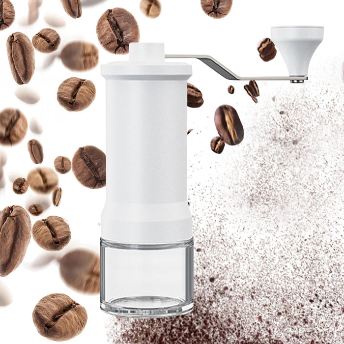 Manual Coffee Grinder Hand Crank Coffee Bean Grinder for Cappuccino Espresso white