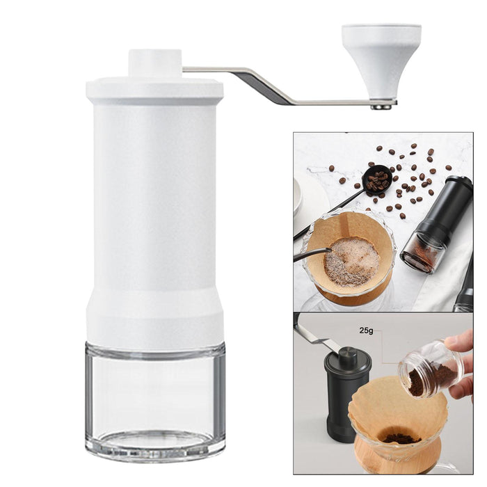 Manual Coffee Grinder Hand Crank Coffee Bean Grinder for Cappuccino Espresso white