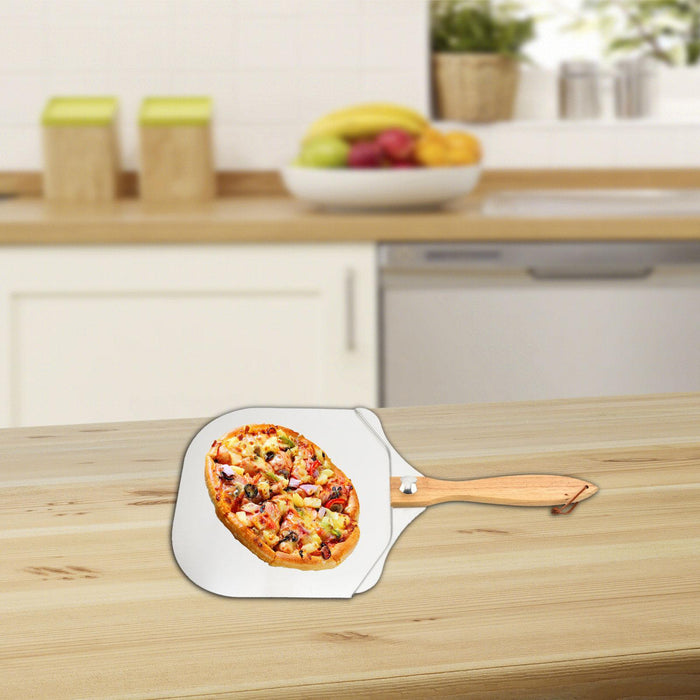 Pizza Paddle with Foldable Wooden Handle Pizza Peel for Cheese Kitchen Bread