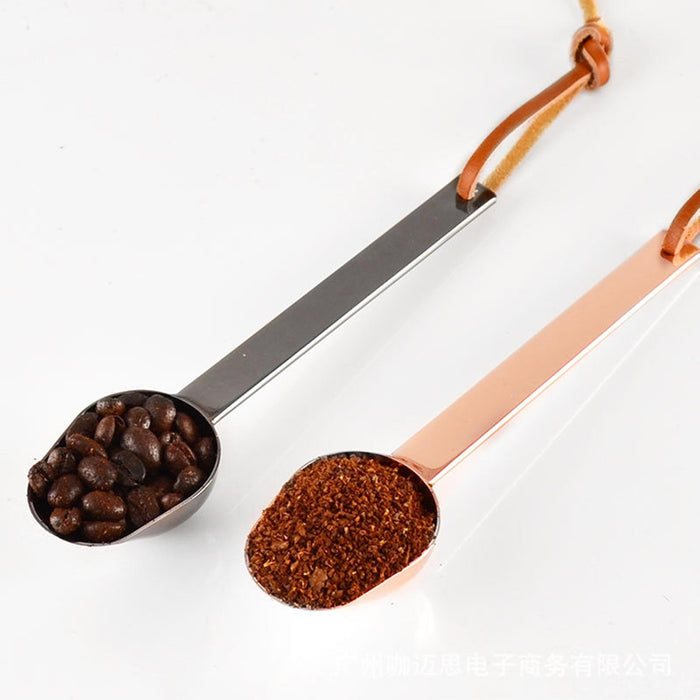 Teaspoon Long Handle Coffee Measuring Spoon for Beans Espresso Coffee Powder black