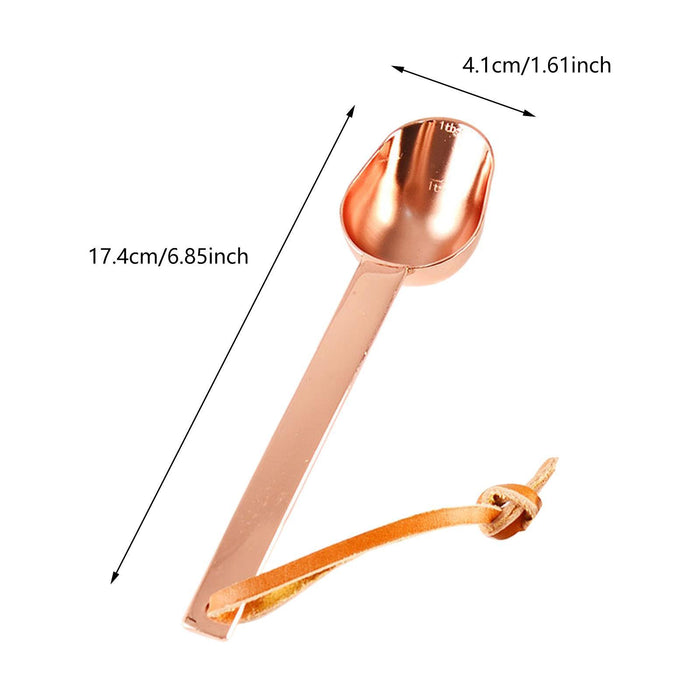 Teaspoon Long Handle Coffee Measuring Spoon for Beans Espresso Coffee Powder rose gold