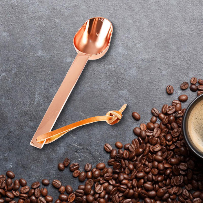 Teaspoon Long Handle Coffee Measuring Spoon for Beans Espresso Coffee Powder rose gold