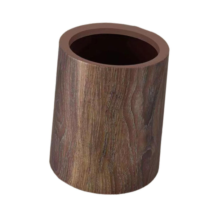 Wood Grain Trash Can Modern Home Waste Basket for Office Entryway Study Room 14L without lid