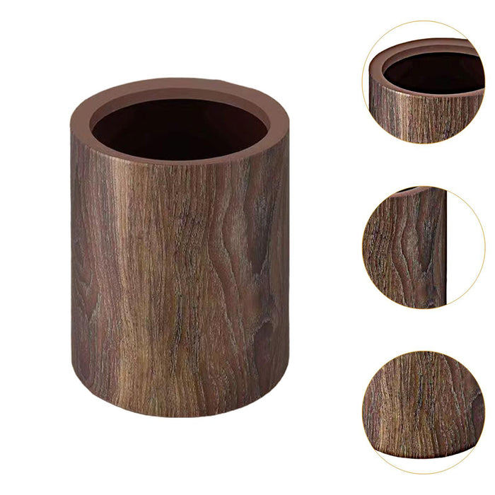 Wood Grain Trash Can Modern Home Waste Basket for Office Entryway Study Room 14L without lid