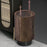 Wood Grain Trash Can Modern Home Waste Basket for Office Entryway Study Room 12L with lid