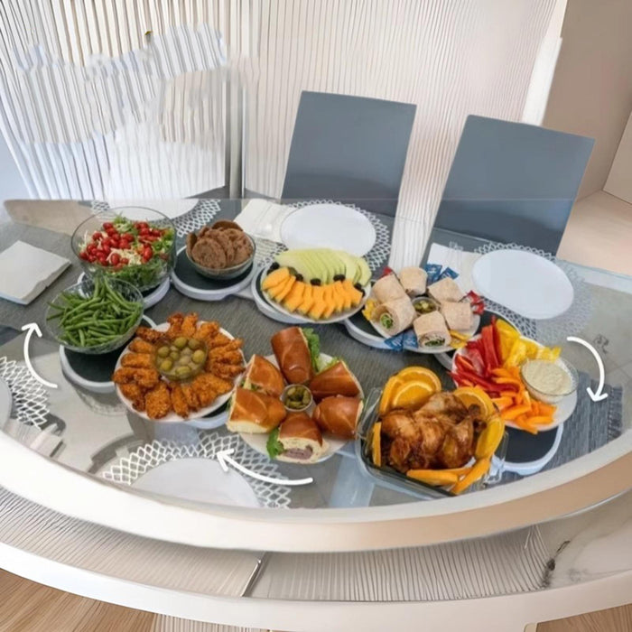 Rotating Lazy Tray Serving Trays Turntable Food Serving Stand for Gatherings 10 trays