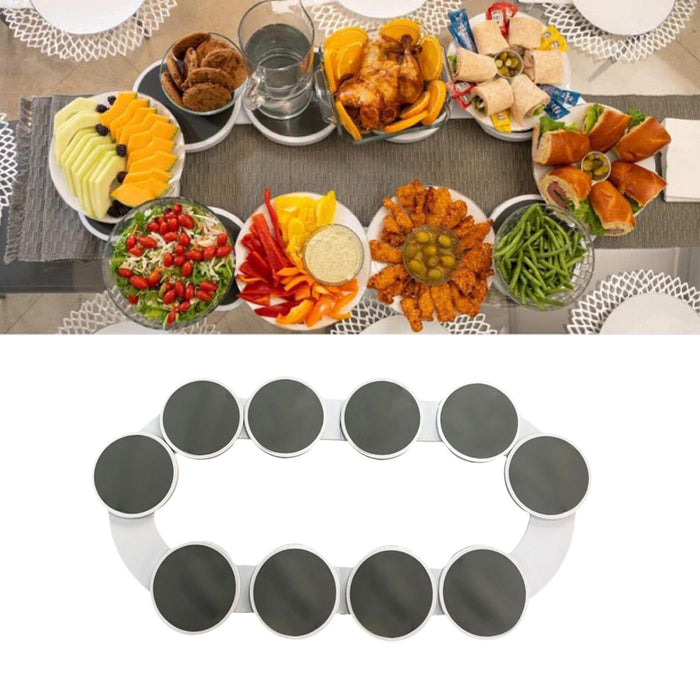 Rotating Lazy Tray Serving Trays Turntable Food Serving Stand for Gatherings 10 trays