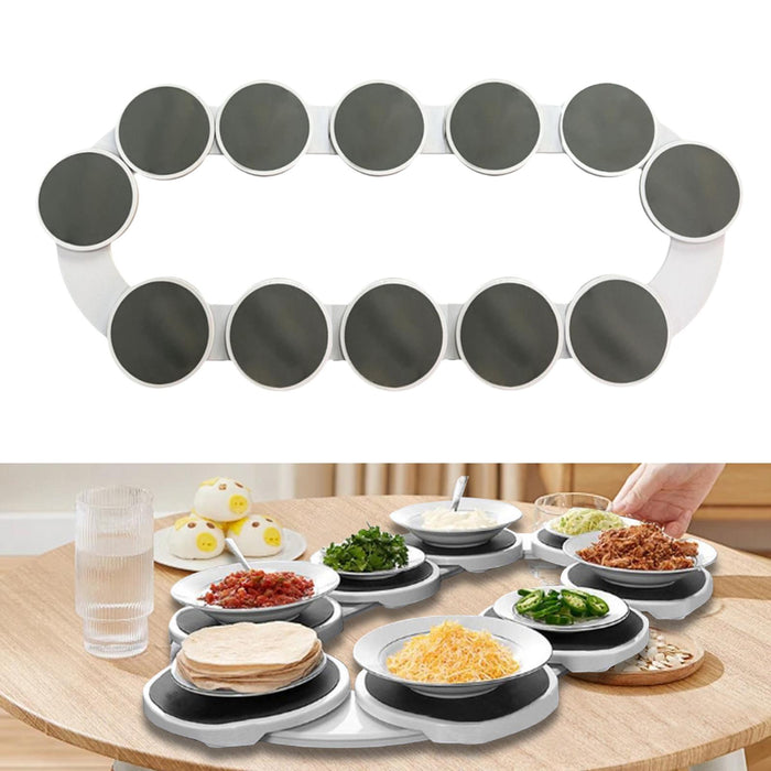 Rotating Lazy Tray Serving Trays Turntable Food Serving Stand for Gatherings 12 trays