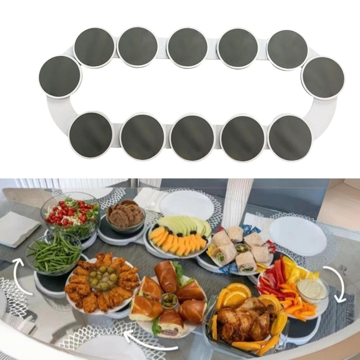 Rotating Lazy Tray Serving Trays Turntable Food Serving Stand for Gatherings 12 trays