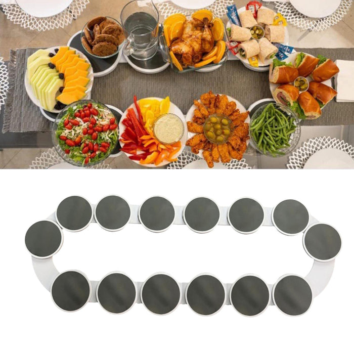 Lazy Turntable Swivel Tabletop Storage Stand for Weddings Gatherings Kitchen 14 Plates