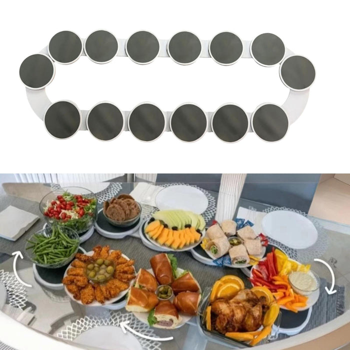 Lazy Turntable Swivel Tabletop Storage Stand for Weddings Gatherings Kitchen 14 Plates