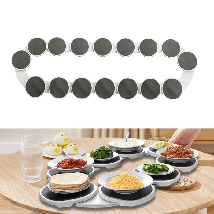 Lazy Turntable Swivel Tabletop Storage Stand for Weddings Gatherings Kitchen 16 Plates