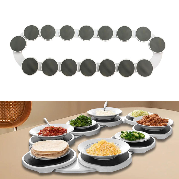 Lazy Turntable Swivel Tabletop Storage Stand for Weddings Gatherings Kitchen 16 Plates