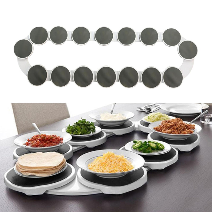 Lazy Turntable Swivel Tabletop Storage Stand for Weddings Gatherings Kitchen 16 Plates