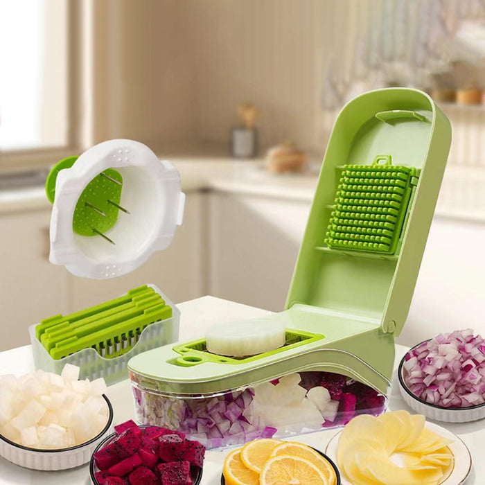 Veggie Chopper Dicing Machine Vegetable Slicer Professional for Garlic Fruit 7 pcs