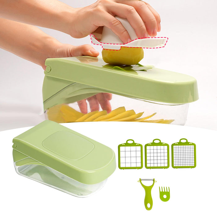 Veggie Chopper Dicing Machine Vegetable Slicer Professional for Garlic Fruit 7 pcs