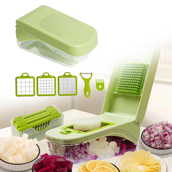 Veggie Chopper Dicing Machine Vegetable Slicer Professional for Garlic Fruit 7 pcs