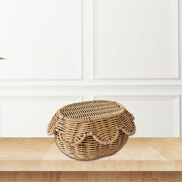 Woven Bread Basket Dustproof Woven Serving Basket for Restaurant Home Picnic S