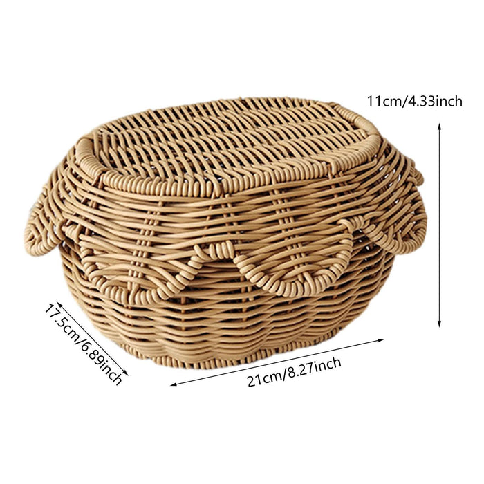 Woven Bread Basket Dustproof Woven Serving Basket for Restaurant Home Picnic S