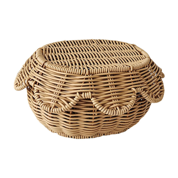 Woven Bread Basket Dustproof Woven Serving Basket for Restaurant Home Picnic S