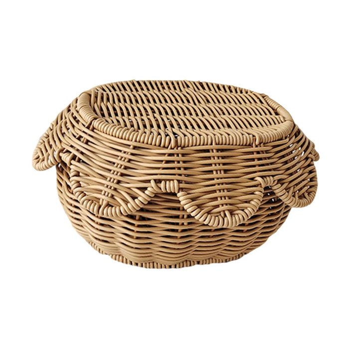 Woven Bread Basket Dustproof Woven Serving Basket for Restaurant Home Picnic S