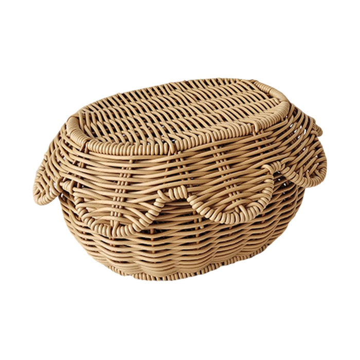 Woven Bread Basket Dustproof Woven Serving Basket for Restaurant Home Picnic S