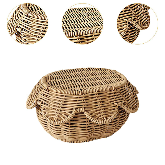 Woven Bread Basket Dustproof Woven Serving Basket for Restaurant Home Picnic S