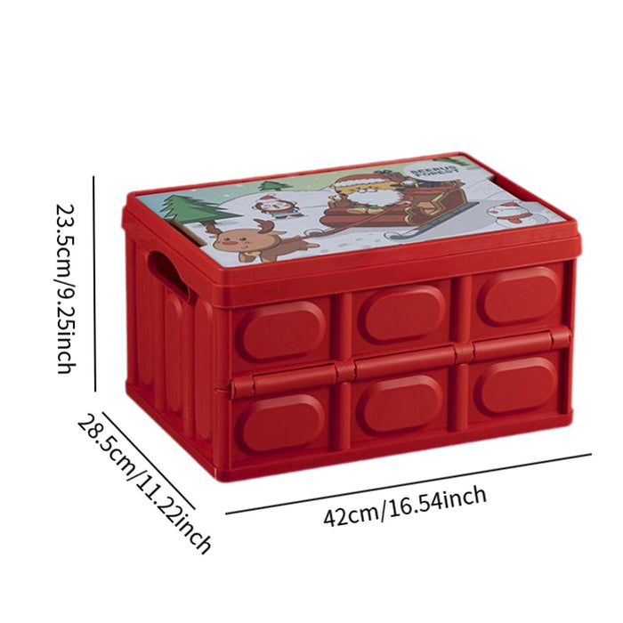 Foldable Storage Box Container Stackable Portable Crates for Snack Toy Books red non handle