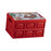 Foldable Storage Box Container Stackable Portable Crates for Snack Toy Books red non handle