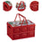 Foldable Storage Box Container Stackable Portable Crates for Snack Toy Books red with handle