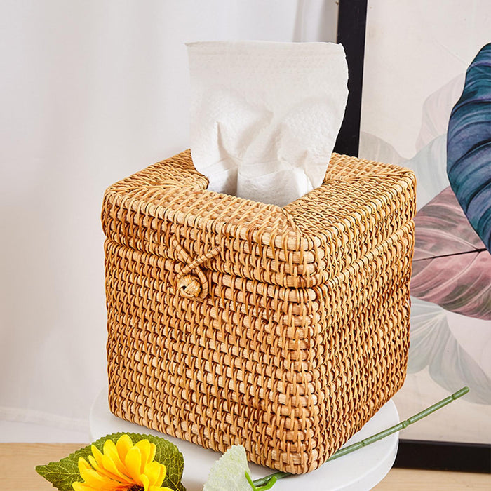 Tissue Box Cover Square Paper Holder Dispenser for Hotel Washroom Restaurant