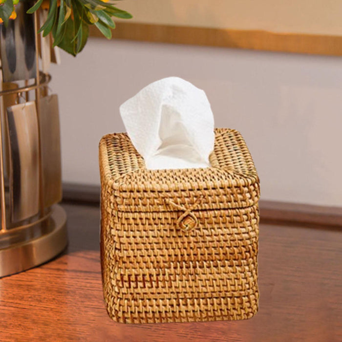 Tissue Box Cover Square Paper Holder Dispenser for Hotel Washroom Restaurant