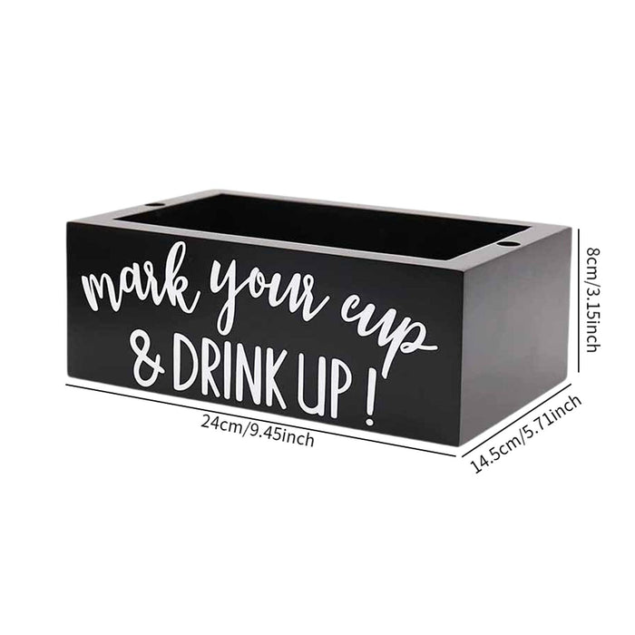 Cup Holder Storage Bins Black Storage Box for Countertop Storage Room Office