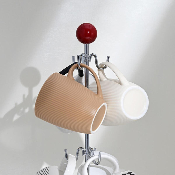 Coffee Mug Tree Storage Water Bottle Dryer Rack for Countertop Kitchen Table Red