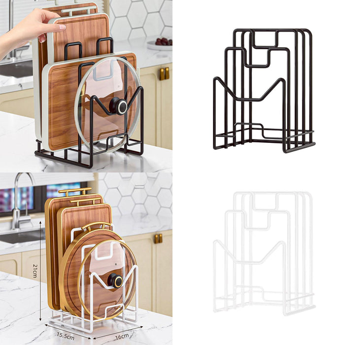 Crofta Cutting Board Storage Rack Stand for Plates Cutting Board Kitchen Countertop black