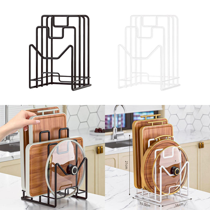 Crofta Cutting Board Storage Rack Stand for Plates Cutting Board Kitchen Countertop black