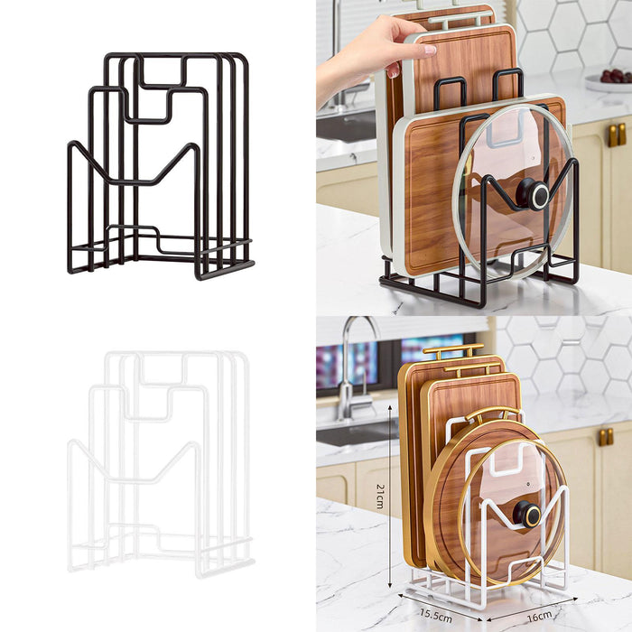 Crofta Cutting Board Storage Rack Stand for Plates Cutting Board Kitchen Countertop black