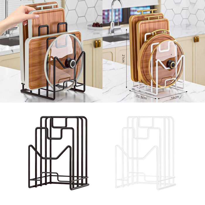 Crofta Cutting Board Storage Rack Stand for Plates Cutting Board Kitchen Countertop black