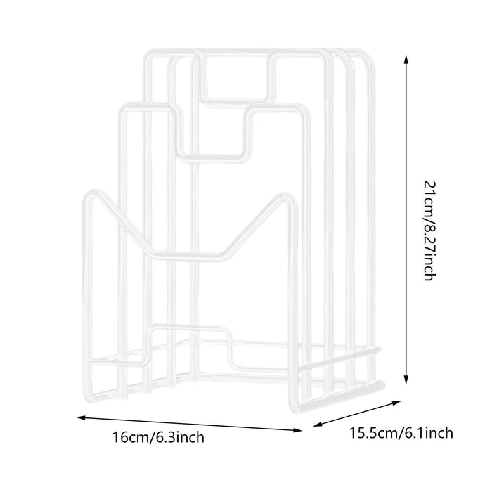 Crofta Cutting Board Storage Rack Stand for Plates Cutting Board Kitchen Countertop white