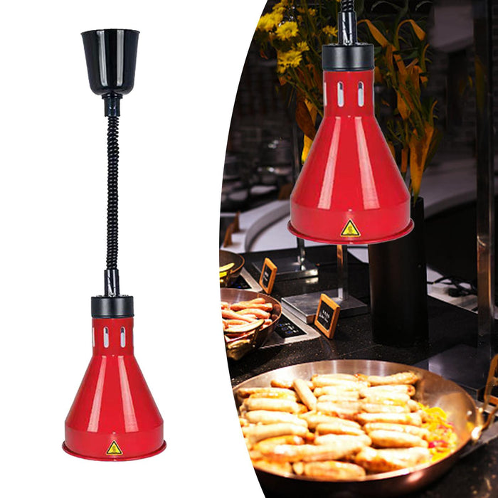 Hanging Food Heat Lamp E27 Buffet Heating Lamp for Hot Food Restaurant Fries red