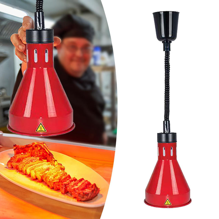 Hanging Food Heat Lamp E27 Buffet Heating Lamp for Hot Food Restaurant Fries red