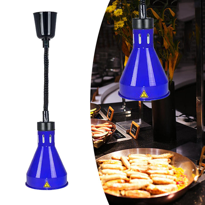 Hanging Food Heat Lamp E27 Buffet Heating Lamp for Hot Food Restaurant Fries blue