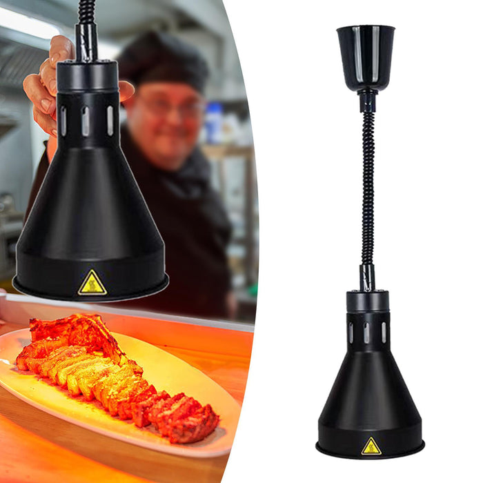 Hanging Food Heat Lamp E27 Buffet Heating Lamp for Hot Food Restaurant Fries black