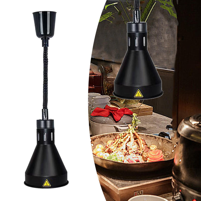 Hanging Food Heat Lamp E27 Buffet Heating Lamp for Hot Food Restaurant Fries black