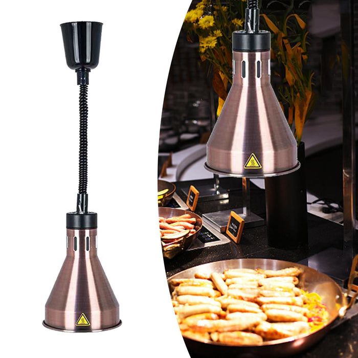 Hanging Food Heat Lamp E27 Buffet Heating Lamp for Hot Food Restaurant Fries bronze