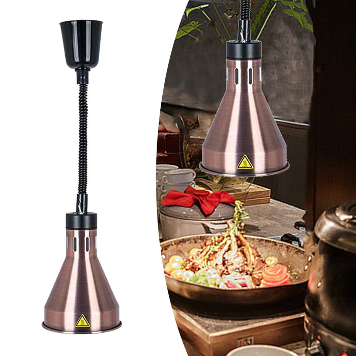 Hanging Food Heat Lamp E27 Buffet Heating Lamp for Hot Food Restaurant Fries bronze