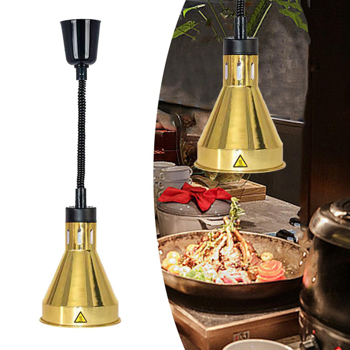 Hanging Food Heat Lamp E27 Buffet Heating Lamp for Hot Food Restaurant Fries copper