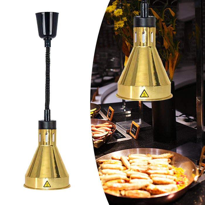 Hanging Food Heat Lamp E27 Buffet Heating Lamp for Hot Food Restaurant Fries copper